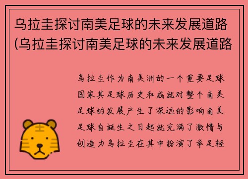 乌拉圭探讨南美足球的未来发展道路(乌拉圭探讨南美足球的未来发展道路是什么)